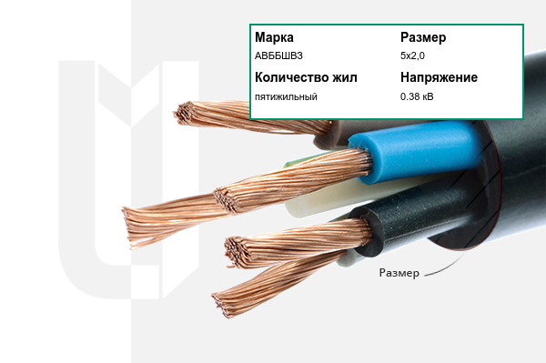 Силовой кабель АВББШВЗ 5х2,0 мм