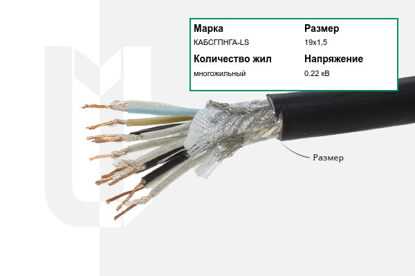 Силовой кабель КАБСГПНГА-LS 19х1,5 мм