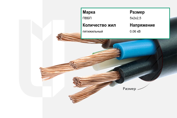 Силовой кабель ПВБП 5х2х2,5 мм