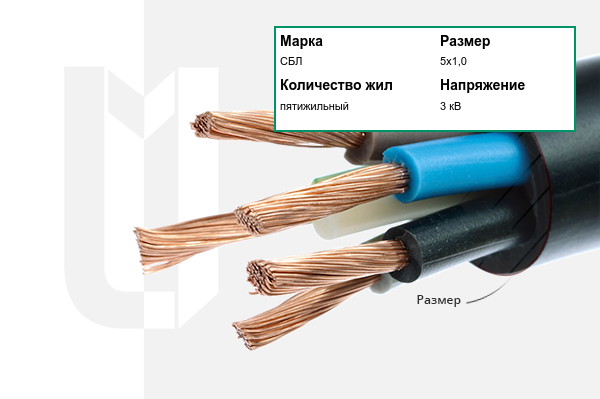 Силовой кабель СБЛ 5х1,0 мм