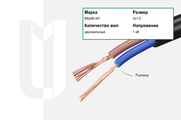 Силовой кабель ВБШВ-ХЛ 2х1,0 мм